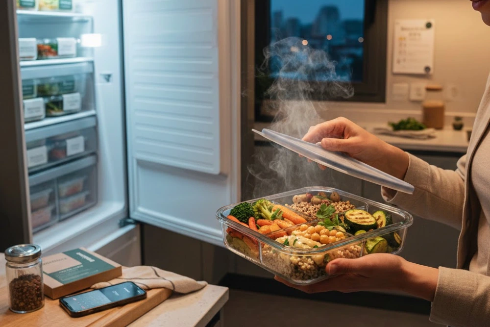 Marmita vegetariana tendência em alimentação saudável, fácil de preparar e ideal para quem busca praticidade com variedade de ingredientes.